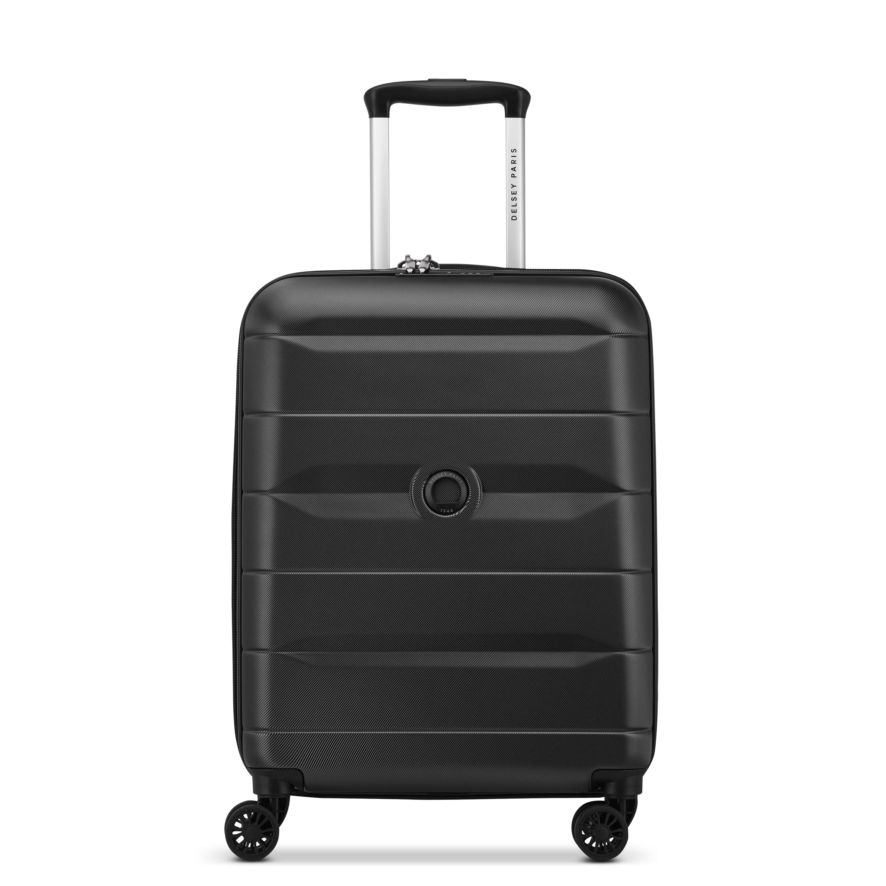 COMETE 4 | Cabine Slim Koffer Uitbreidbaar 55 CM ZWART