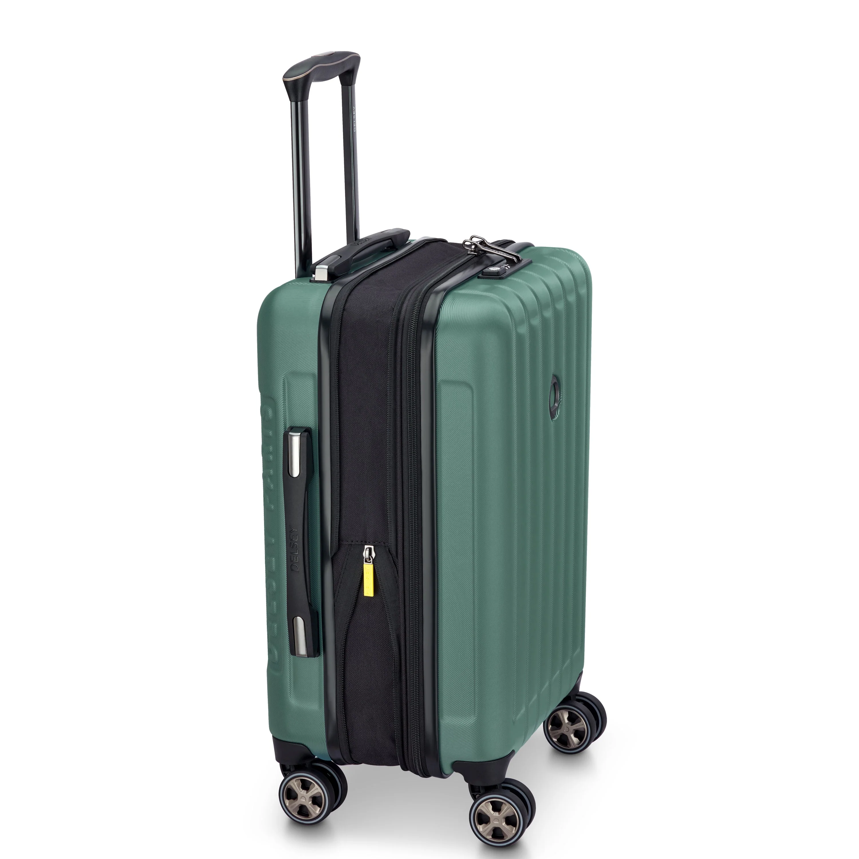 LONGITUDE | Cabine Koffer Uitbreidbaar 55 CM GROEN