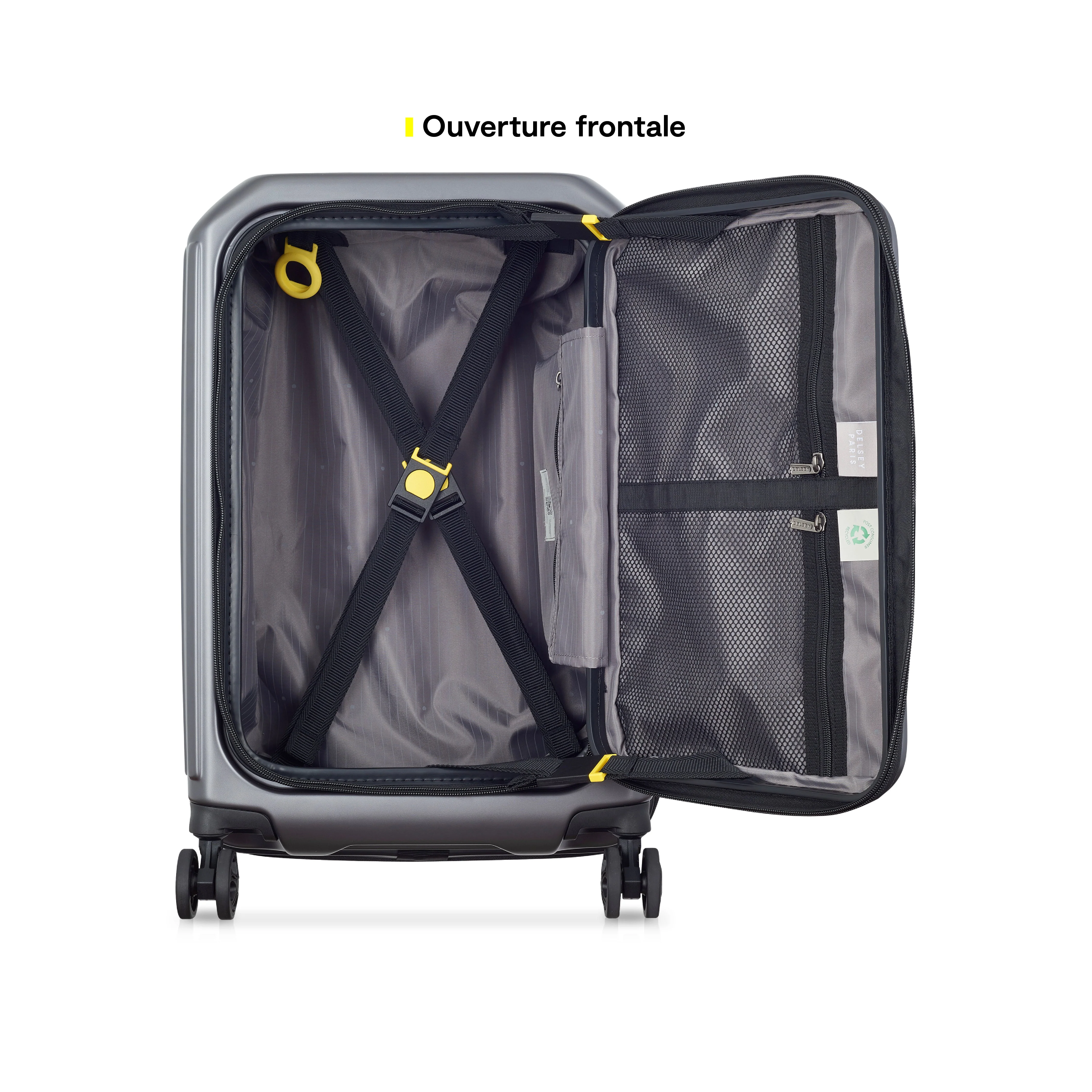 SECURITIME ZIP | Cabine Koffer Uitbreidbaar 55 CM ANTHRACIETGRIJS