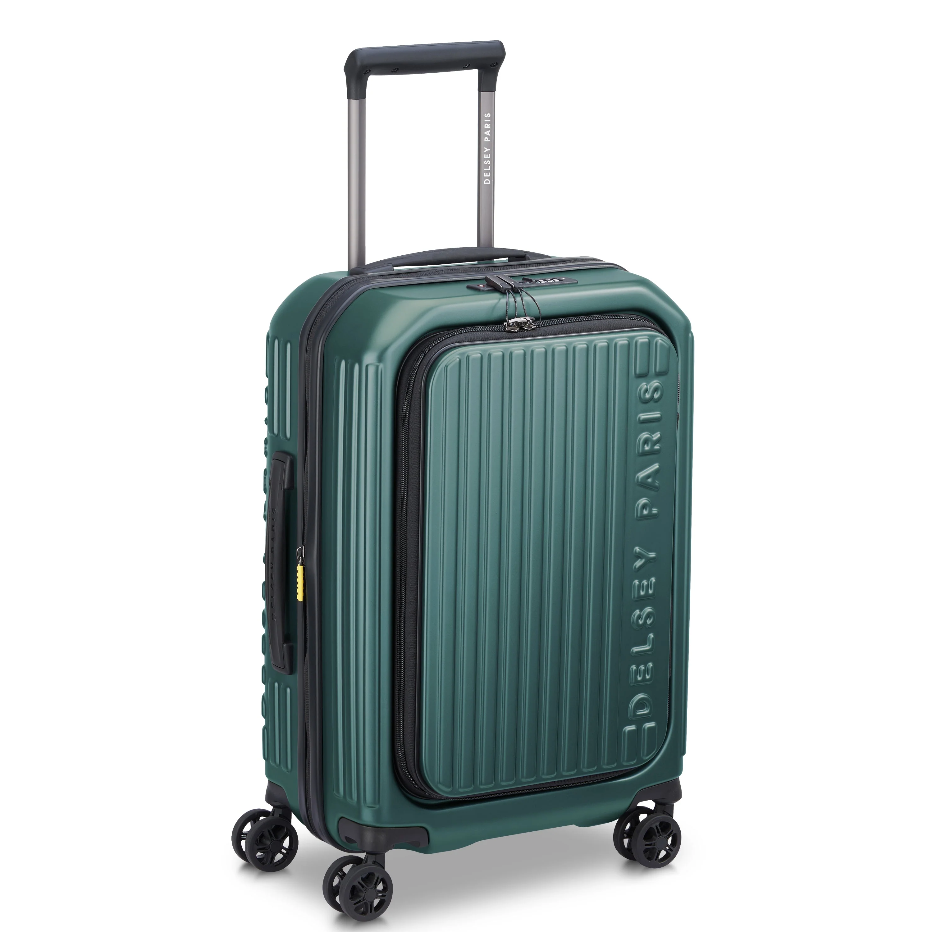 SECURITIME ZIP | Cabine Koffer Uitbreidbaar 55 CM DIEPGROENE