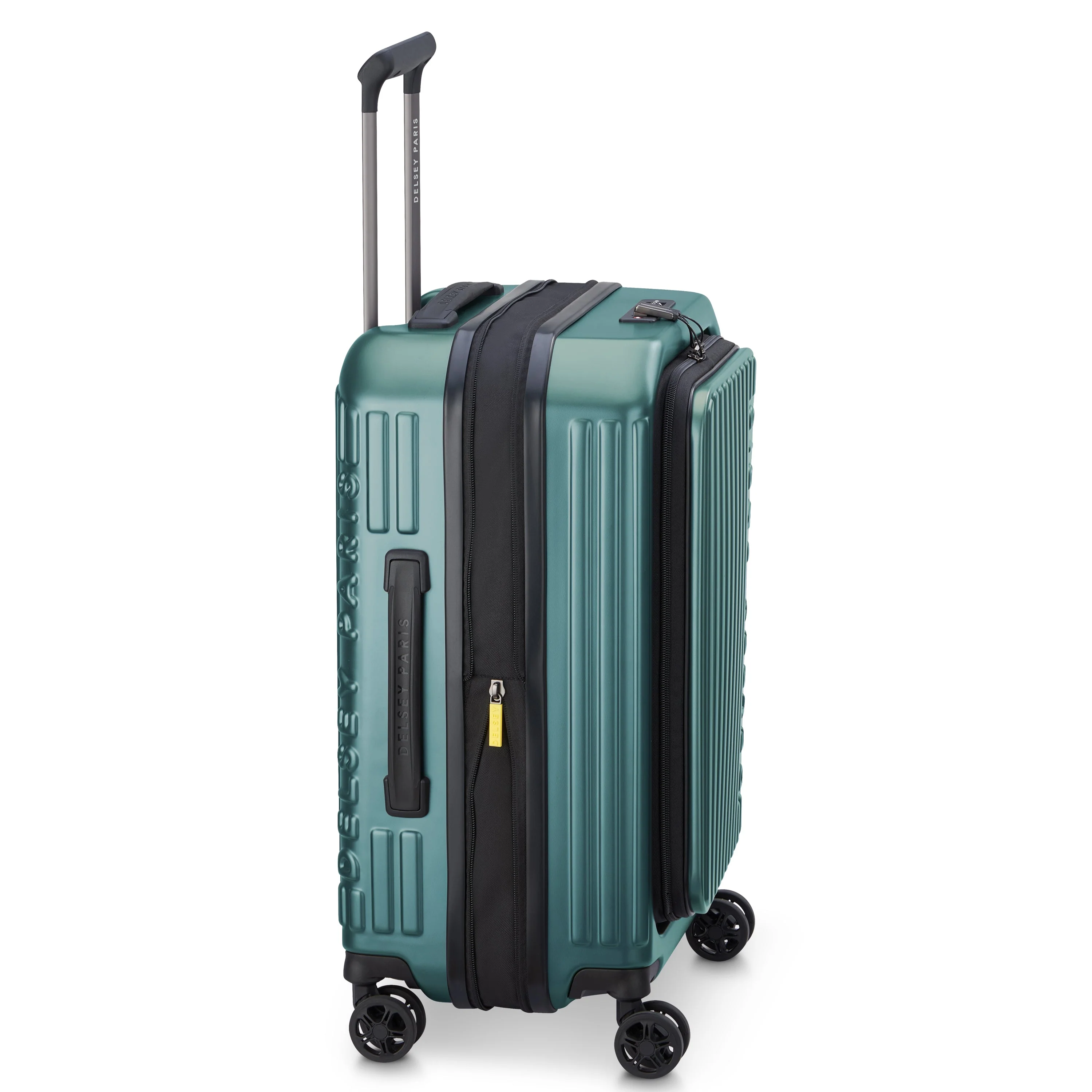 SECURITIME ZIP | Cabine Koffer Uitbreidbaar 55 CM DIEPGROENE