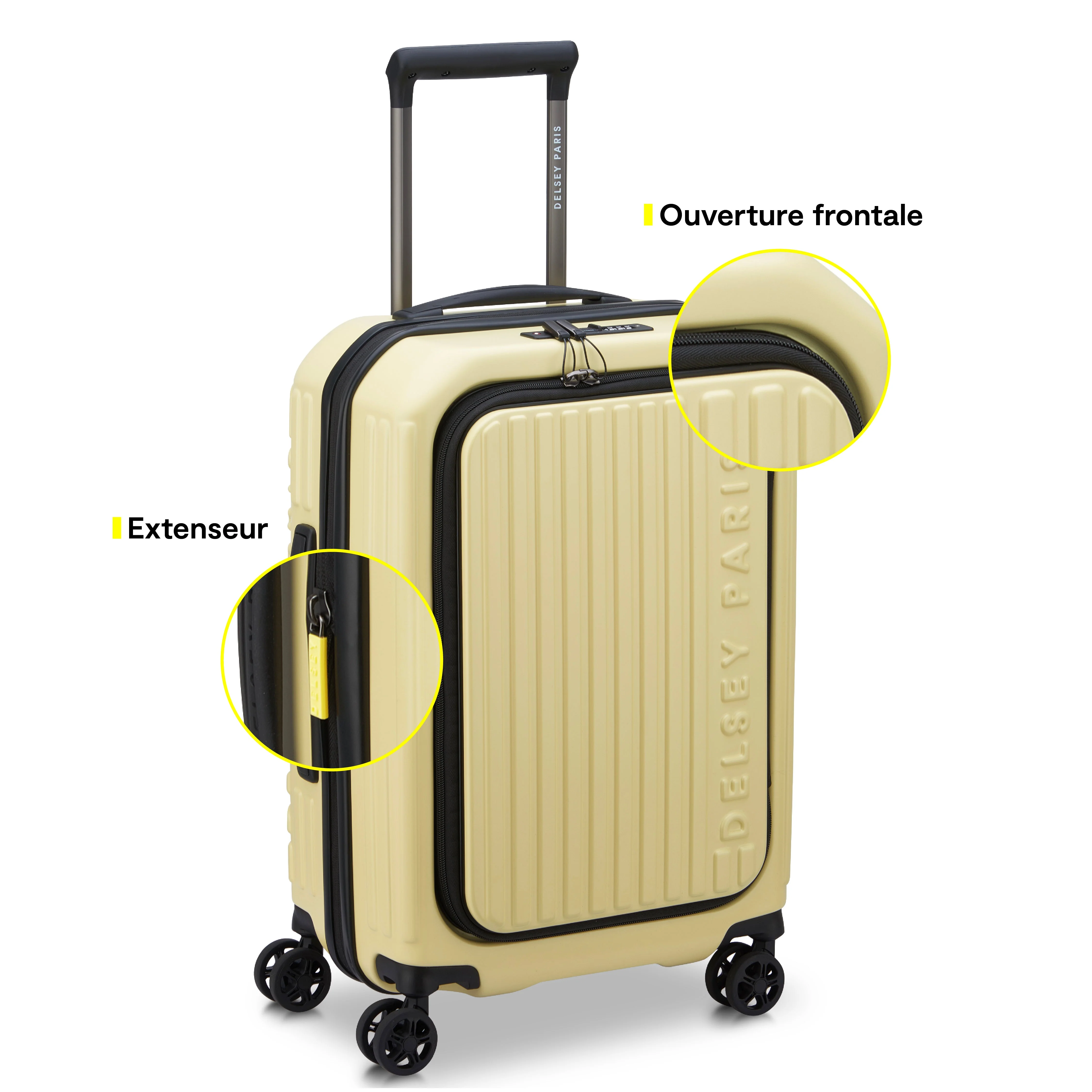SECURITIME ZIP | Cabine Koffer Uitbreidbaar 55 CM LICHTGELE