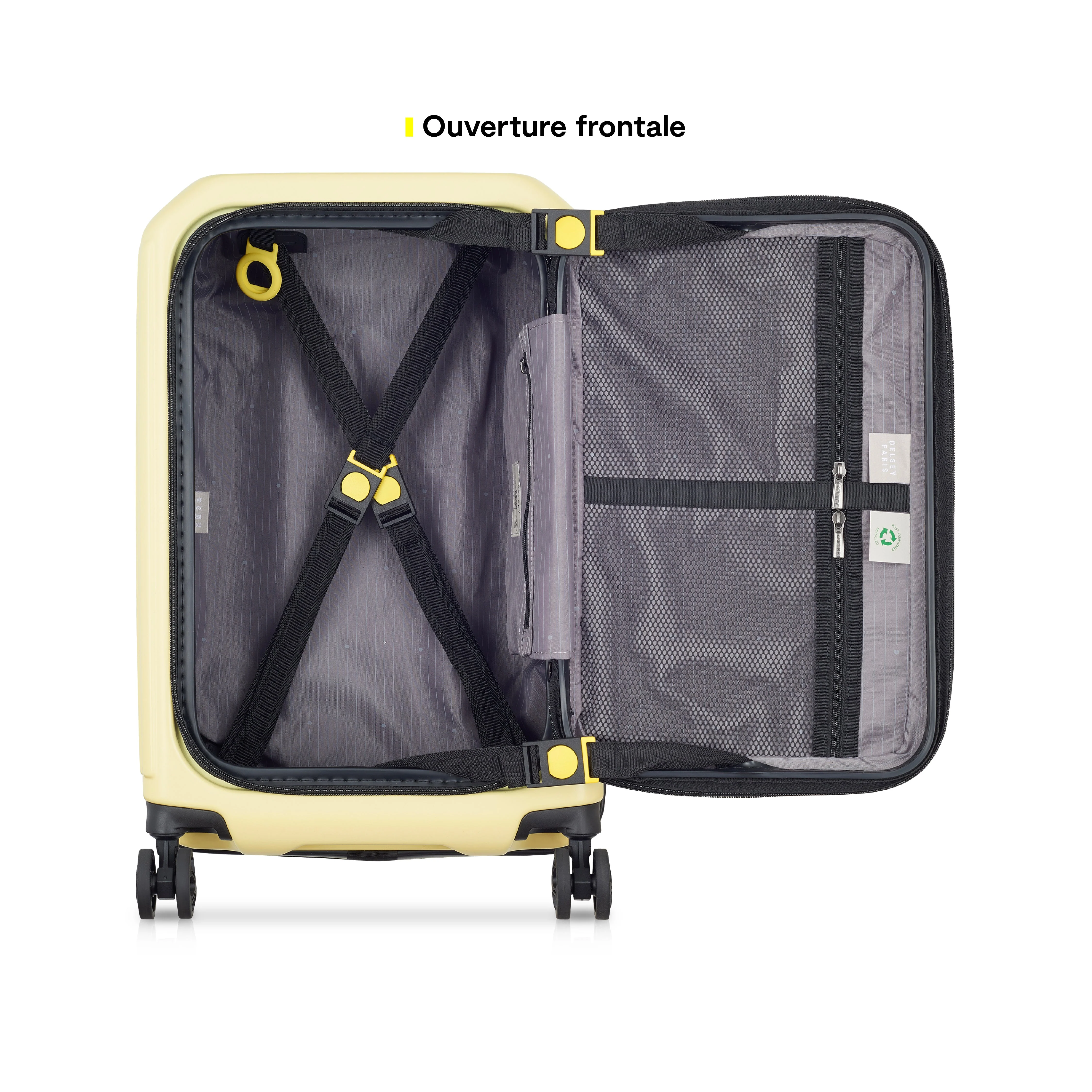 SECURITIME ZIP | Cabine Koffer Uitbreidbaar 55 CM LICHTGELE