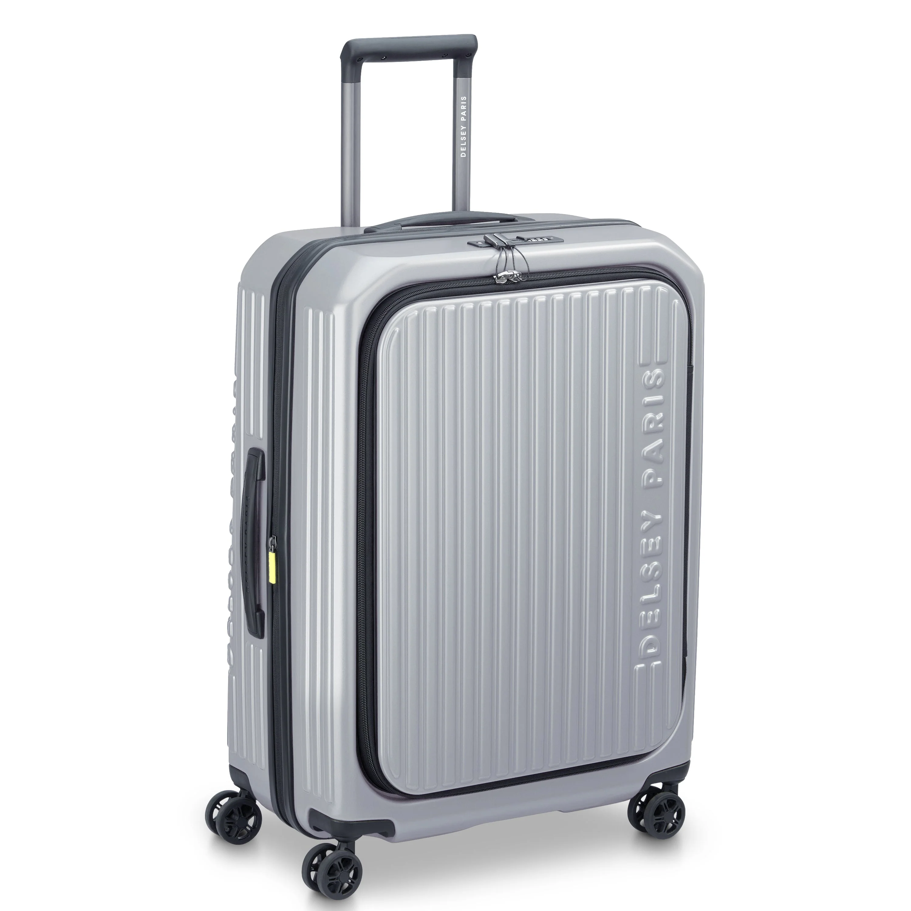 SECURITIME ZIP | Check-in Medium Koffer Uitbreidbaar 65.5 CM ZILVER