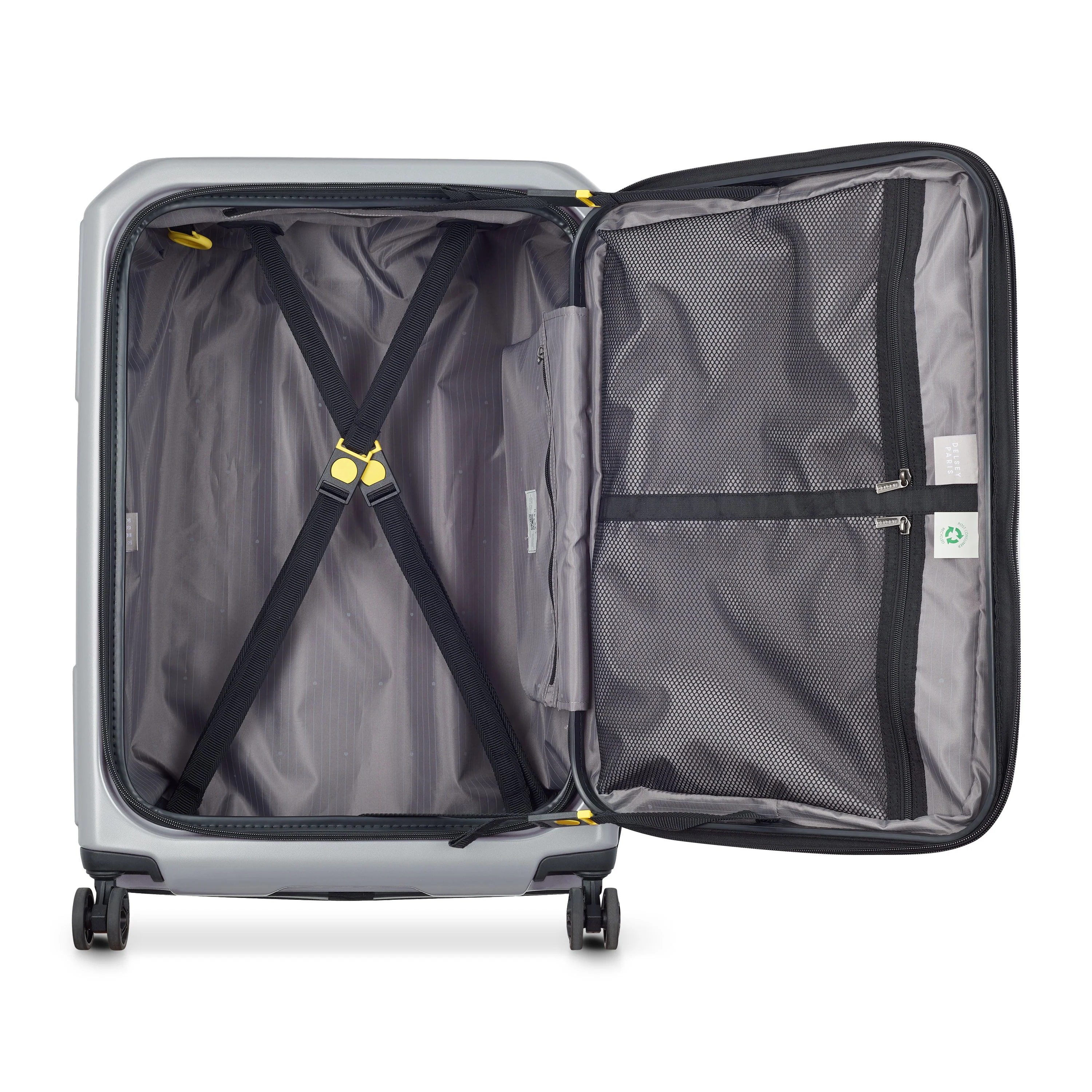 SECURITIME ZIP | Check-in Medium Koffer Uitbreidbaar 65.5 CM ZILVER