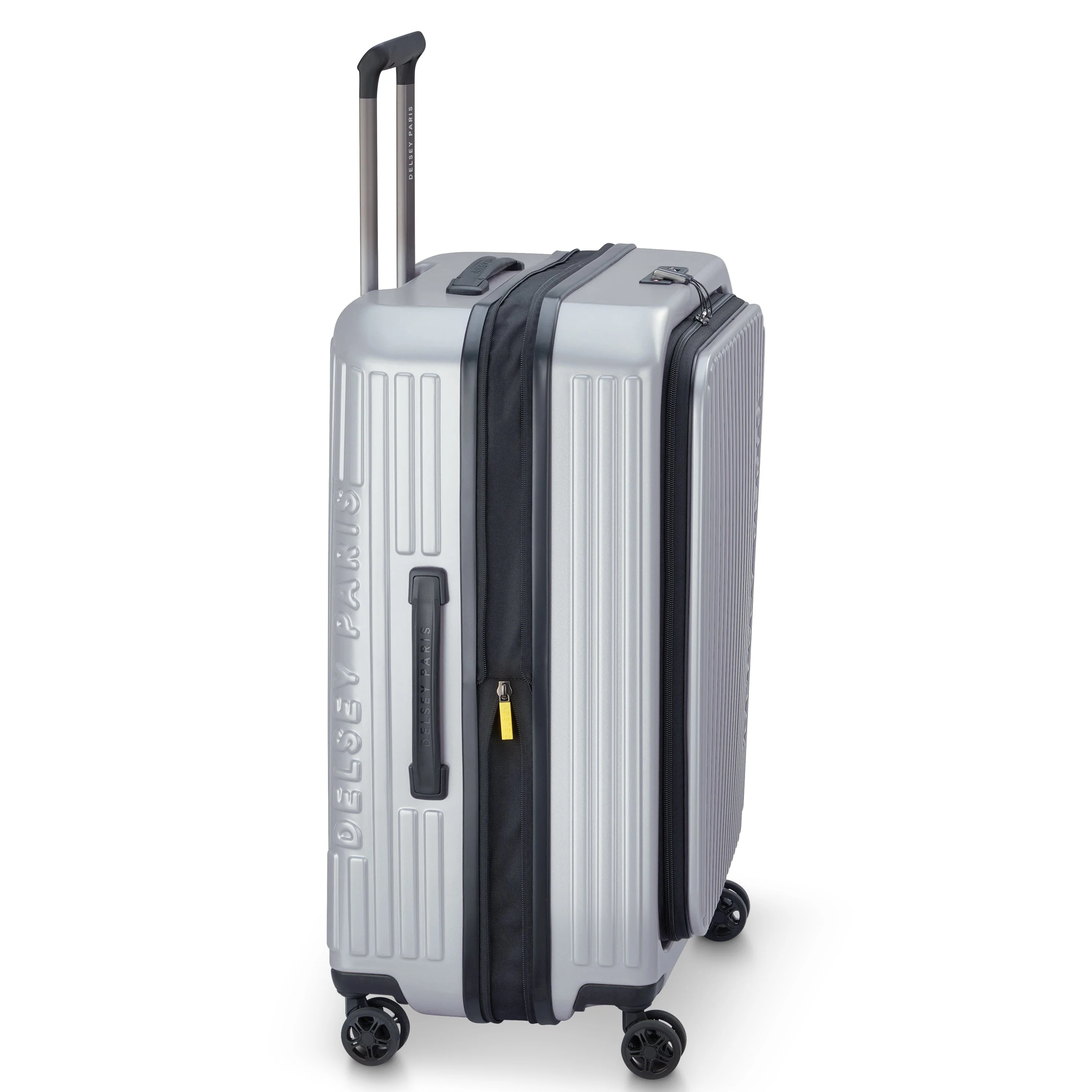 SECURITIME ZIP | Check-in Medium Koffer Uitbreidbaar 65.5 CM ZILVER